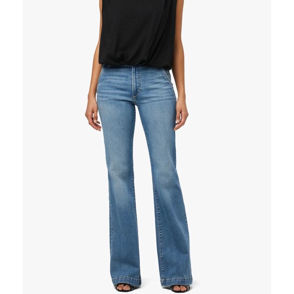 Joe’s Women’s 27 Molly High Rise Flare Blue Denim Zip Boho Hipster Jeans Pants